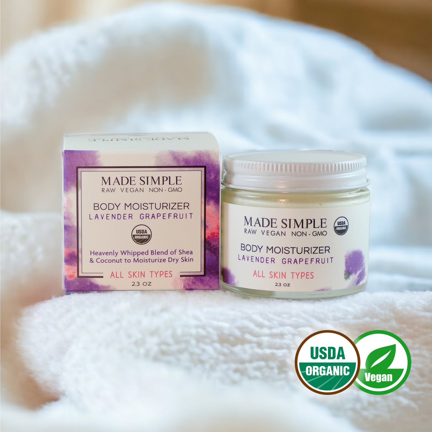 Lavender Grapefruit Moisturizer - Certified Organic, Vegan & Cruelty-free