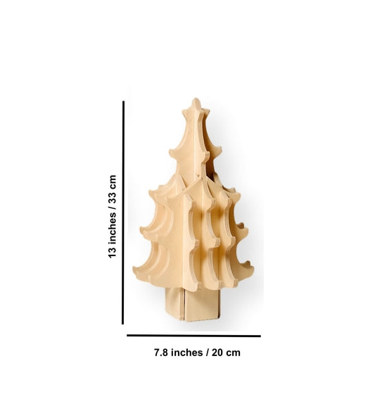 Montessori Wooden Christmas Tree & Felt Ornaments Set